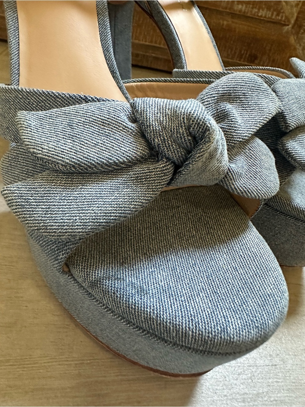 ANTONIO MELANI Denim Knot Platform Sandals 8.5 - Picture 6 of 8